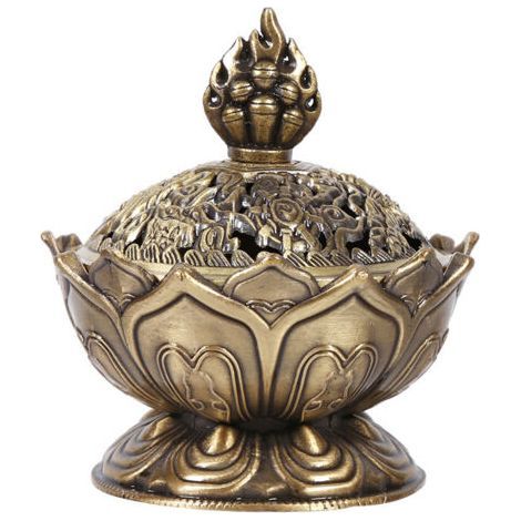 Vintage Backflow Incense Burner Cone Holder Home Decor Hot (Bronze) (1/5)
