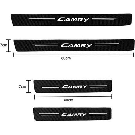 (Pour Camry) Autocollant de voiture en fibre de carbone, bande de protection anti-rayures pour portières et coffre, compatible avec Toyota Camry, Corolla, C-HR, Rav4 et Yaris. Accessoires (1/4)