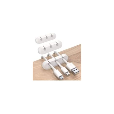 Bridas para cables, organizadores de cables, pegatinas, para cables de carga USB, cables de alimentación y cables de ratón, juego de 3, blanco - Crezuo (1/4)