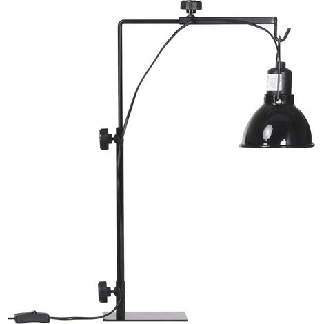 Support de lampe chauffante pour reptiles hauteur et largeur réglables pour amphibiens base en acier 32 x 9 x 67 cm noir (1/5)