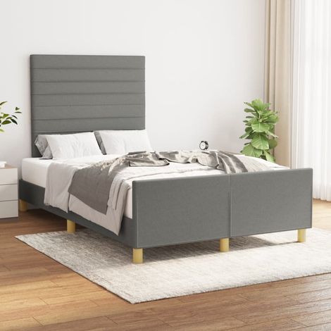 Cadre de lit sans matelas-Structure de lit gris foncé 120x190 cm tissu 449679 (1/5)