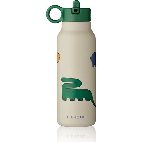 Liewood Kinder Wasserflasche, Trinkflasche Falk 350 ml - Recycelter Edelstahl, Isoliert, Auslaufsicher, Farbe: Dinosaurier / Nebel