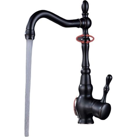 Black Kitchen Faucet 360° Swivel Spout Sink Mixer Tap Vintage Black Kitchen Faucet