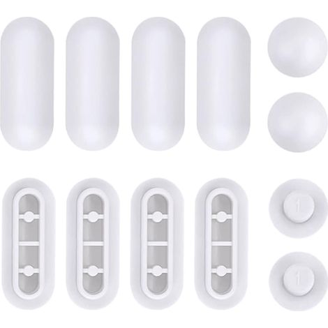 Pare-chocs pour sièges de toilette, 12 pièces pare-chocs toilettes, pare-chocs en caoutchouc de rechange, amortisseur universel pour coussin anti-bruit de siège de l'eau, blanc (1/5)