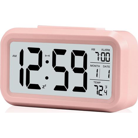 Réveil Numérique - Affichage LED Grand Format 4,5 Pouces - Horloge avec Thermomètre Intégré et Veilleuse Automatique - Alimentation par Piles AAA - Pour Chambre Enfant ou Adulte - Unité (1/5)
