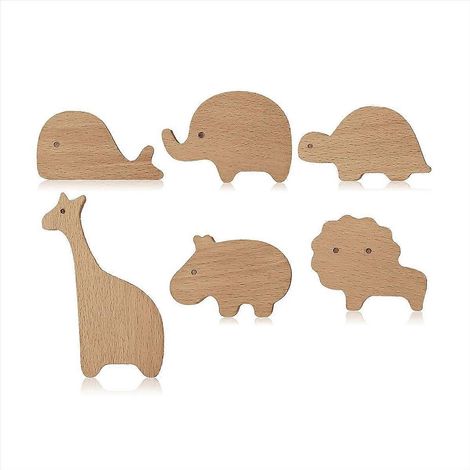 Möbelgriffe aus Naturholz, dekorative Knöpfe für Kommoden und Schubladen, inklusive Befestigungsschrauben, Tiermotiv, Mehrfachpackung, robuste und elegante Ausführung. (1/5)