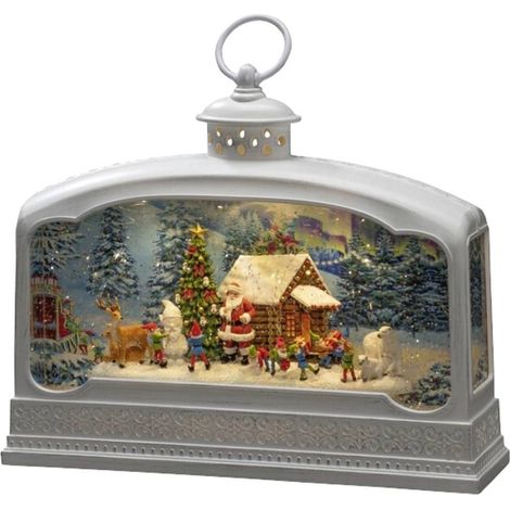 Konstsmide 4290-200 Lanterne à LED Père-Noël avec animaux blanc chaud LED blanc rempli d'eau, minuteur (1/3)