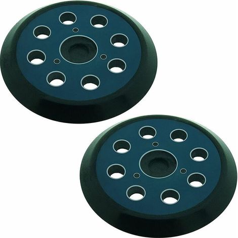 2 Lot de 2 patins abrasifs pour ponceuse orbitale 8 trous 125 mm Compatible avec Makita M9204 BO5030 BO5031 DBO180Z BO8041 DBO180RMJ BO5041 BO5010 BO50111 BO5012. (1/3)