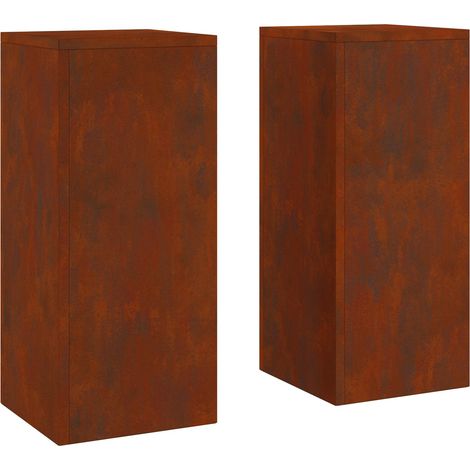 Pflanzenständer 2 pcs Rostig 24 x 24 x 55 cm Wetterfeststahl vidaXL
