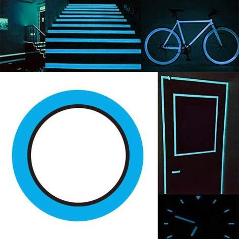 10m × 1cm Ruban Adhésif Lumineux Bleu Clair, Ruban Auto-Adhésif Phosphorescent (32,8 Pieds x 0,39 Pouce) : Imperméable, Amovible, Durable, Stable, Sûr (Bleu Ciel, Lot de 1) (1/5)