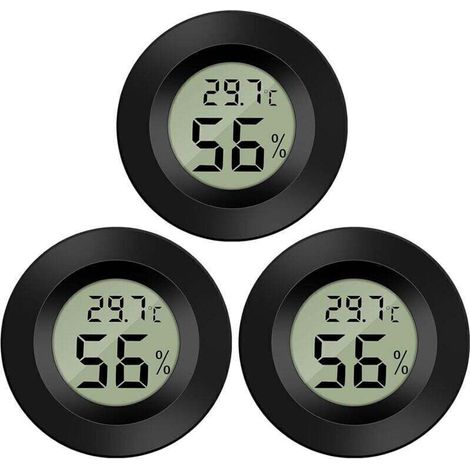 Mini-Digital-LCD-Thermometer-Hygrometer -50-70℃ 10%-99% RH Tragbar für Büro Küche Luftbefeuchter Inkubatoren Reptilien (3 Stück) (1/5)