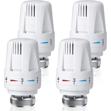 BARKBUSTERS Lot De 4 Vanne Thermostatique Radiateur, CJBIN Tête Thermostatique Radiateur M30 x 1,5, Robinet Thermostatique Radiateur pour La Maison Et Le Bureau, Remplacement de Thermostat de Radiateu (1/4)