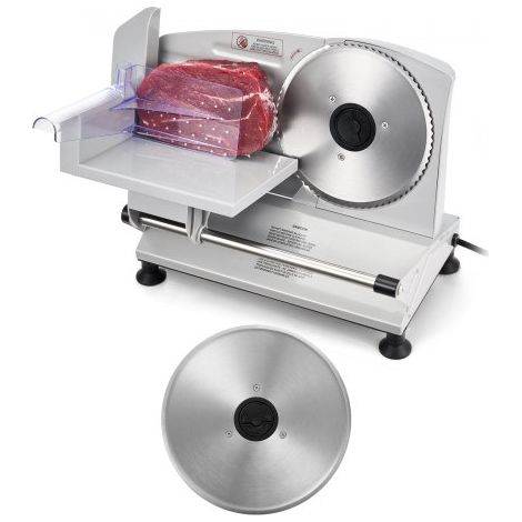 Allesschneider Fleischschneider 150 W 65–90U/min Aufschnittmaschine mit 17 cm Klinge Fleischschneidemaschine mit 0–15 mm einstellbarer Dicke für Gefrorenes Fleisch Schinken Prime Steak (1/5)