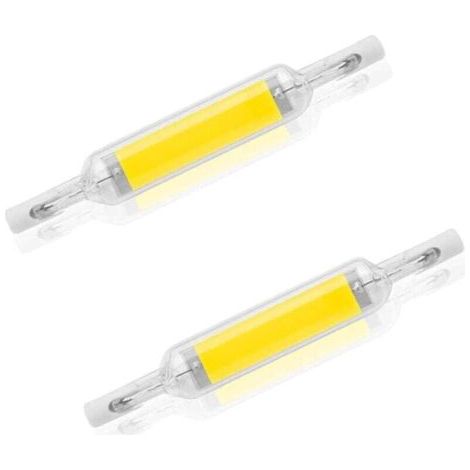 BUNTHAUS 2er-Pack R7S 10W 78mm dimmbare kaltweiße 6000-6500K LED-Lampen, Ersatz für 100W Halogen J78, doppelseitiger R7S-Sockel, 360° Abstrahlwinkel, energiesparend.