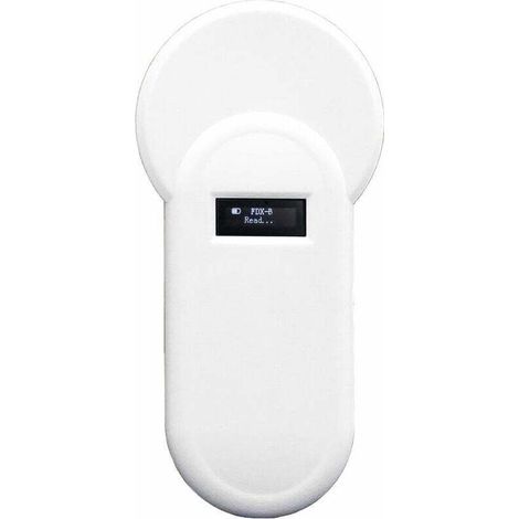 Lector de etiquetas de animales portátil H01-T 134.2Khz 134.2Khz Lector de etiquetas de animales Lector de pantalla Formato Oled Soporte Fdx-B Buzz-Er para la gestión de granjas avícolas, Blanco