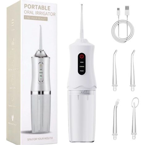 Kabellose Munddusche 4 Düsen Ladekabel portable blanc (1/5)
