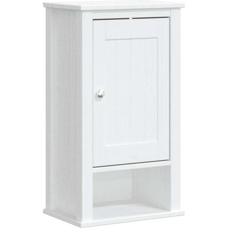 Demi-Colonne murale Meuble de salle de bain - blanc bois de pin massif fr4031 - Maison La Vie (1/5)