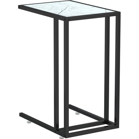 Maison Exclusive - Computer-Beistelltisch Weiß Marmor 50x35x65 cm