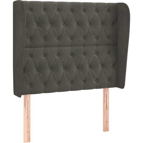 Maison Exclusive - Cabecero con orejas de terciopelo gris oscuro (1/5)