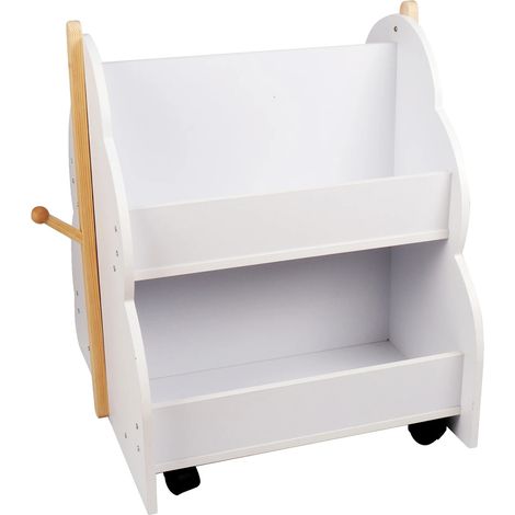 Librería infantil con diseño en forma de árbol, móvil con ruedas, BLANCA (1/2)