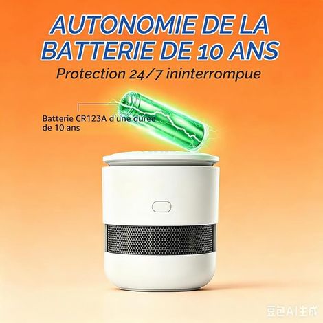 ZR170S Mini Smoke Detector, Photoelectric Sensor, Fire Alarm 85 DB, Adhesive Mounting Without Drilling, Home ZR170S (1/4)