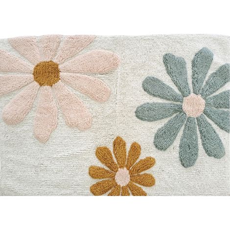 Tapis enfant rectangulaire en coton tufté 60x90cm – Tapis à fleurs doux et résistant – Certification OEKO-TEX® – Ambiance féérique – Future Home