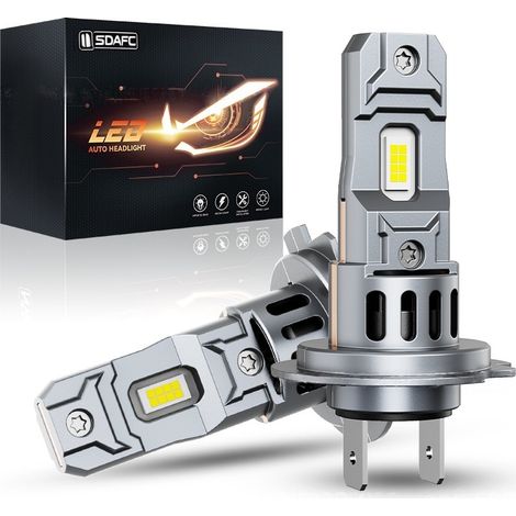 2025 Ampoules de phare LED H7, 1:1 Mini Size S2S 33000LM 900% Brightness 140W 6500K 14000RPM Cooling Fan, Halogen Replacement, Plug-N-Play, Pack of 2 (1/5)