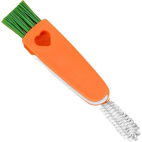 Mini-Tassenreinigungsbürste, 3-in-1 multifunktionale karottenförmige Bürste für Flaschenverschlüsse mit Rille, ideal für die Küche. (1/5)