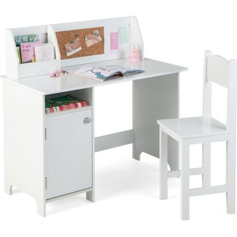 Kids Desk and Chair Set Wooden Children Study Table &Chair Writing Table Set