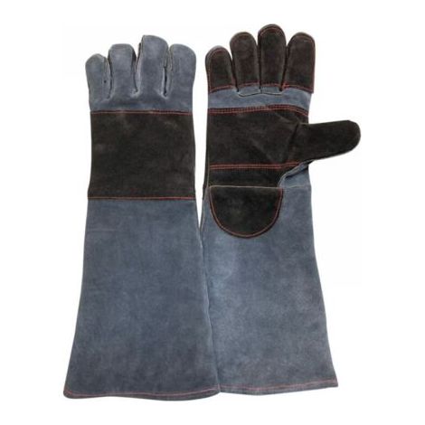 Gants de soudage 55 cm, gants anti-coupure et anti-morsure, isolation thermique et résistance aux hautes températures, rembourrage en cuir (1/4)