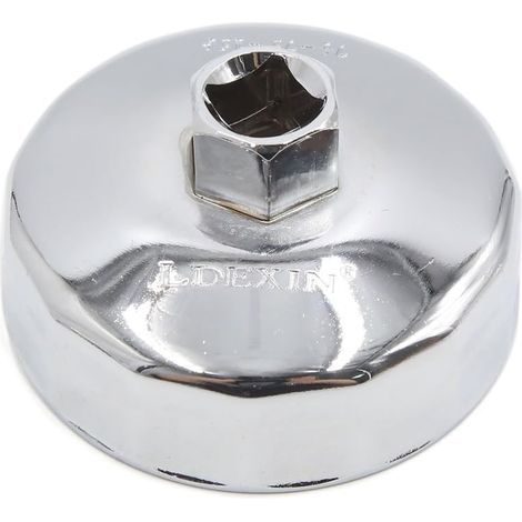 sourcing map Douille carrée 13mm 76mm 15 flûtes Diamètre intérieur Capuchon Type Location Clé pour Filtre à Huile (1/3)