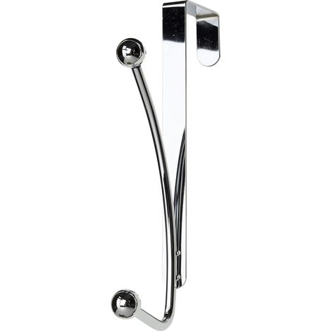 Croydex Chrome Over Door Ball Towel Robe Hook, Pack of 2, 5 Year Rust Free (1/3)
