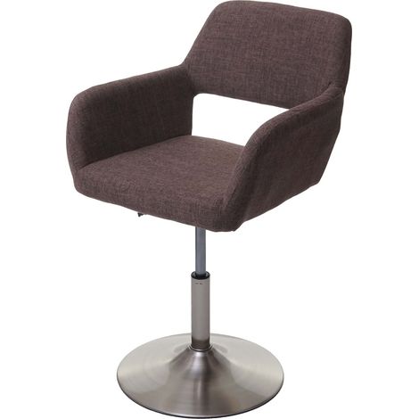 [NEUWERTIG] Esszimmerstuhl HHG-934 III, Stuhl Küchenstuhl, Retro 50er Jahre, Stoff/Textil braun, Fuß gebürstet