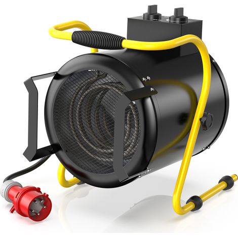 Professioneller Gebläseheizer 5kW - Industrie-Heizkörper, 0-25° verstellbarer Winkel & Thermostat für Baustelle - DAHTEC