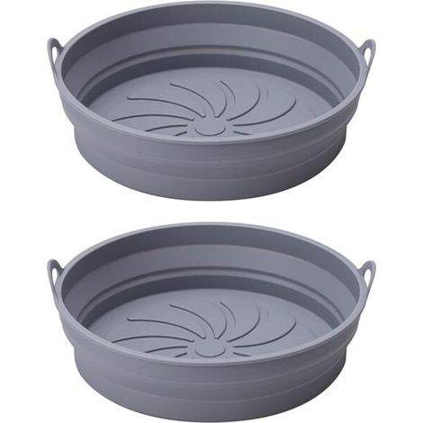Moule Silicone - Resistente Hasta 230 °C - Plegable con Asas - Para Freidora de Aire - 2 Unidades (1/5)