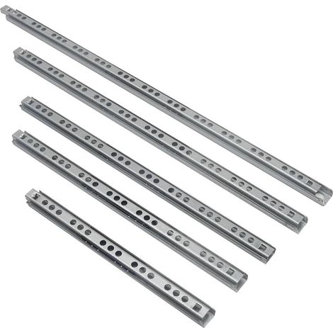 1 paire de glissières à billes pour tiroir, micro-deux sections, acier (1/5)