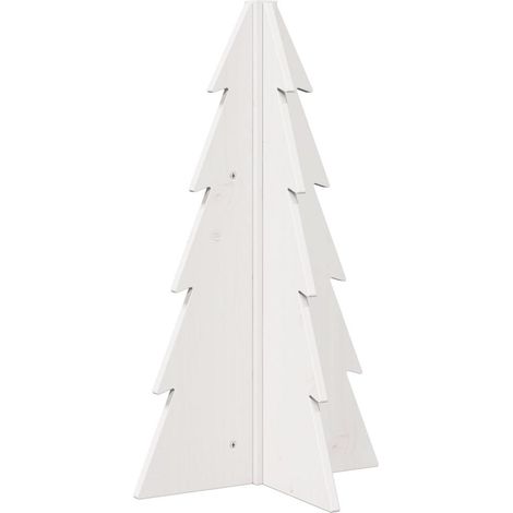 vidaXL Wooden Christmas Tree for Decoration White 69,5 cm Solid Wood Pine (1/5)