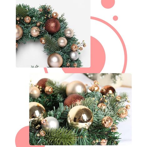 Weihnachtskranz mit Weihnachtskugel für die Haustür, Weihnachtsgirlande, Weihnachtsbaumschmuck (1/5)