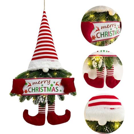Weihnachtswanddekoration, Weihnachtsmann-Motiv, europäischer Stil, kein Stromanschluss erforderlich, für Schlafzimmer, Wohnzimmer, Weihnachtsdekoration (1/4)