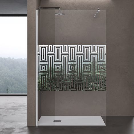 doporro Box Doccia Walk-In 140x200cm, Parete Doccia Anticalcare in Vetro da 10mm con Braccio Sostegno Telescopico in Acciaio BRAM1 Bremen02DM (1/5)