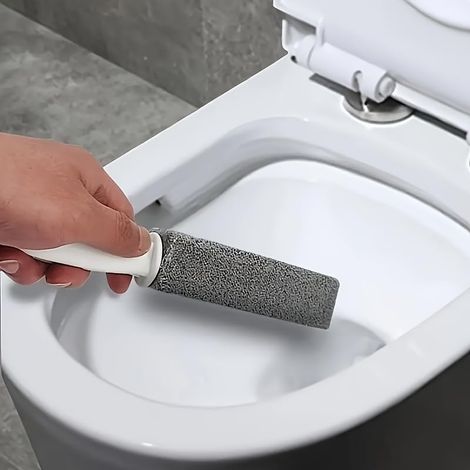 Kit de nettoyage pour toilettes — Détartrant pour traces d'eau dure — Outil de nettoyage en pierre ponce — Anneau de nettoyage pour toilettes, piscines, salles de bain et lavabos (Blanc)