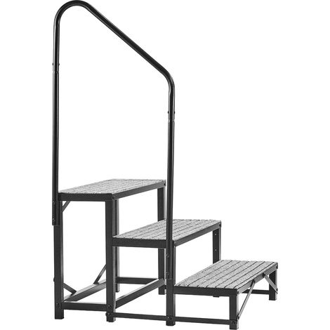 Mophorn 3-stufige tragbare RV-Treppe mit Handlauf, belastbar bis 299,38 kg, rutschfeste Stufen für Wohnmobile, Pools, Spas und mehr – Stabil und sicher für Senioren und Haustiere (1/5)
