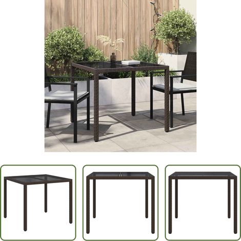 Table de jardin en polyrotin - Table de Jardin Marron 90 x 90 x 75 cm polyrotin (1/5)
