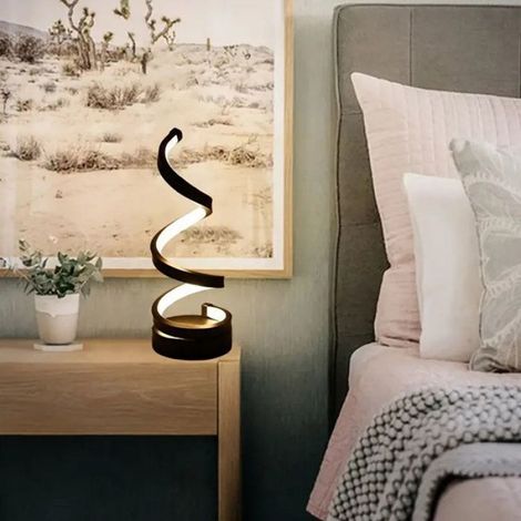 lampe de table LED Lampe de Table en spirale en aluminium, 3 couleurs,, lampe de chevet LED décorative deco decorative (1/4)