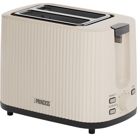 Grille-pain Wave, grille-pain 2 fentes, 7 niveaux de brunissage, ramasse-miettes amovible, centrage automatique, décongélation, arrêt auto, pieds antidérapants, beige, 930 W, 142337 (1/3)