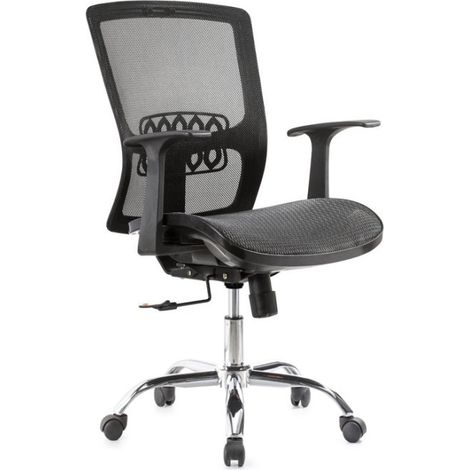 Drehbarer Bürostuhl aus dunkelgrauem Stoff mit verstellbarer Höhe und Armlehnen