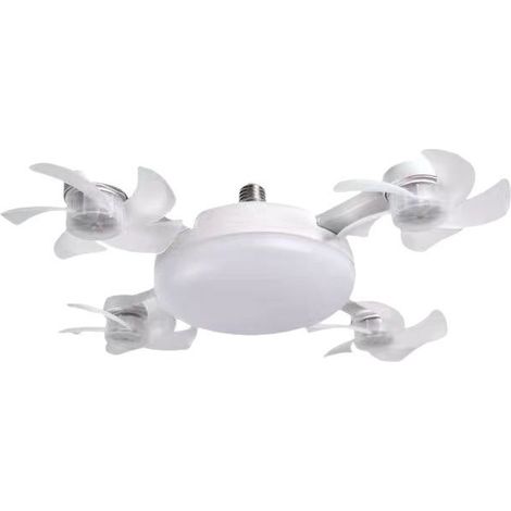 Lampe ventilateur drone 4 hélices E27 diamètre 500mm, variation 3 couleurs avec télécommande 60W pour chambre et cuisine (1/5)