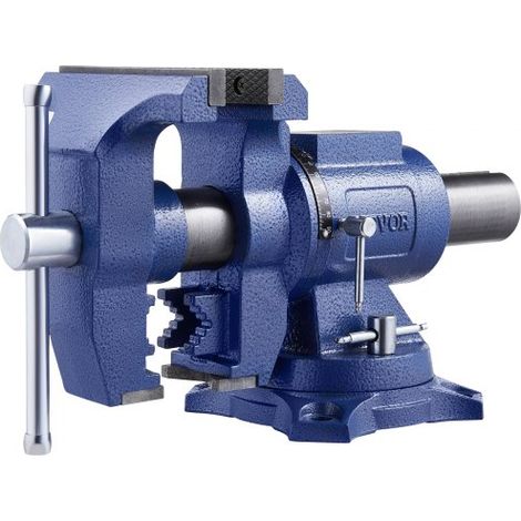 Tornillo de Banco de Alta Resistencia con Yunque Ancho de Mordaza de 165 mm Apertura Máxima de 125 mm Cabezal de Base Giratorio de 360°, Garganta de 75 mm Fuerza de Sujeción de 24,98 kN (1/5)