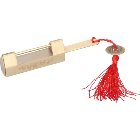 Cadenas miniature vintage avec espacement de 4,4 cm, spécialement conçu pour les boîtes à bijoux sculptées, avec clé. (1/5)