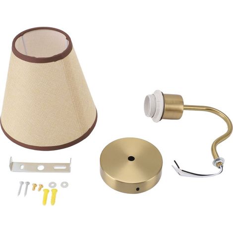 Applique murale lin moderne decorative pour chambre salon couloir éclairage interne 110‑220V Lampe LED E26/E27 40W fer (1/5)